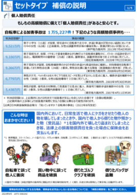 「個人賠償責任補償」・「携行品補償」・「ホールインワン・アルバトロス補償」の概要